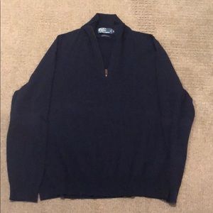 Blue Polo Ralph Lauren XXL Cashmere Quarter Zip